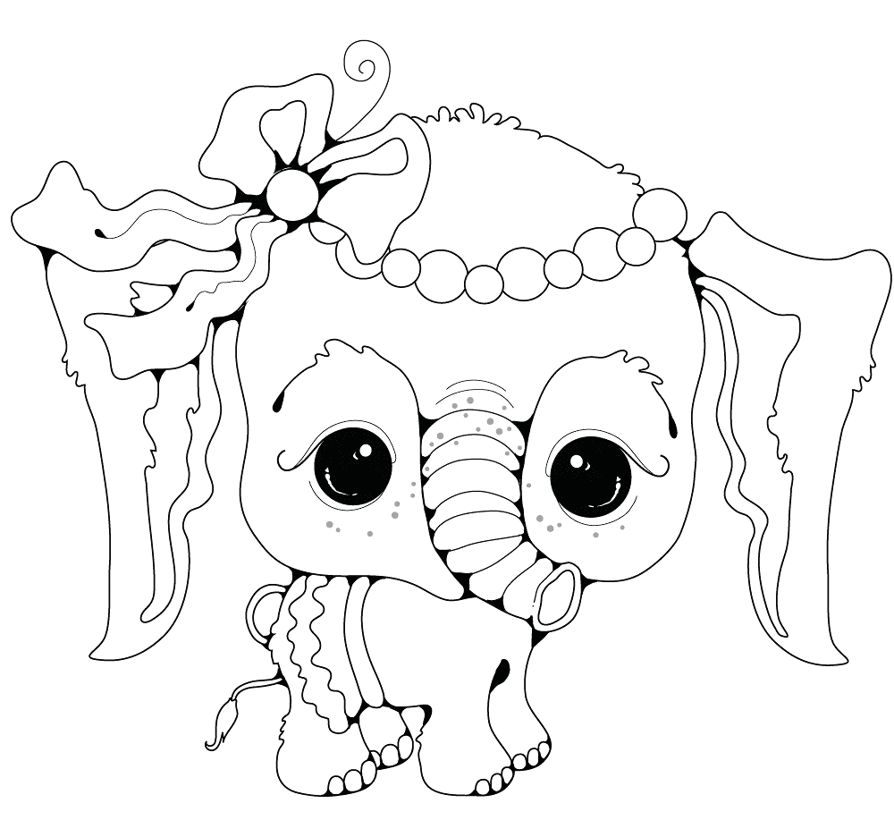 Baby Elephant Girl Coloring Page Md Coloring Page — Free Printable — free printable coloring page