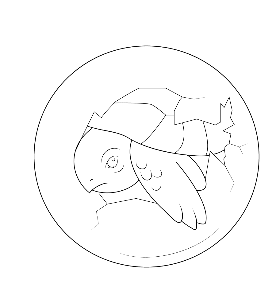 Baby Turtle Hatching From Egg Coloring Page Md Coloring Page — Free Printable — free printable coloring page