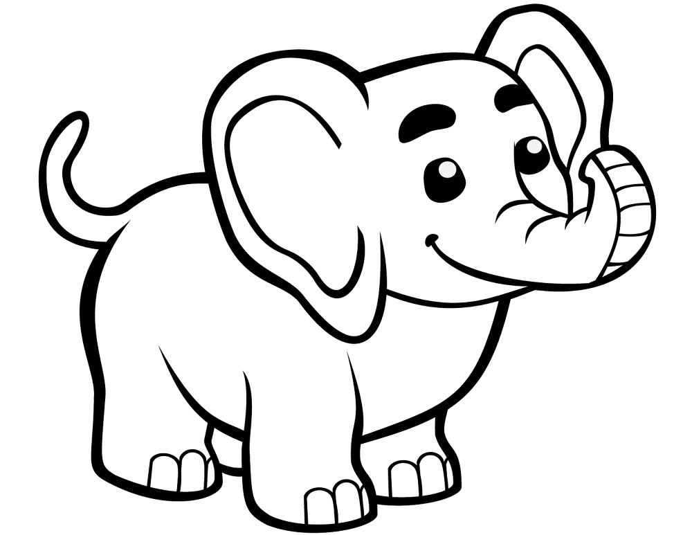 Cute Baby Elephant Coloring Page Md Coloring Page — Free Printable — free printable coloring page