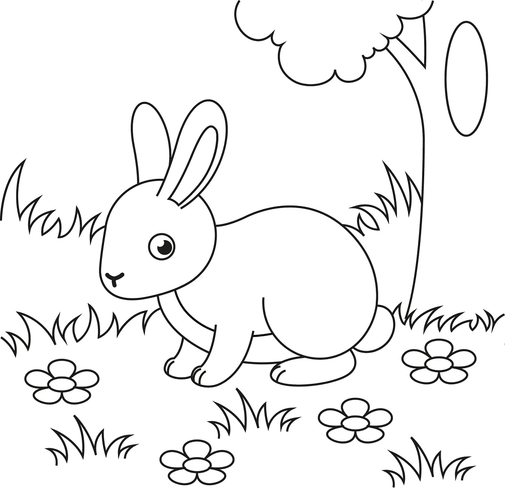 Cute Bunny 2 Coloring Page Md Coloring Page — Free Printable — free printable coloring page