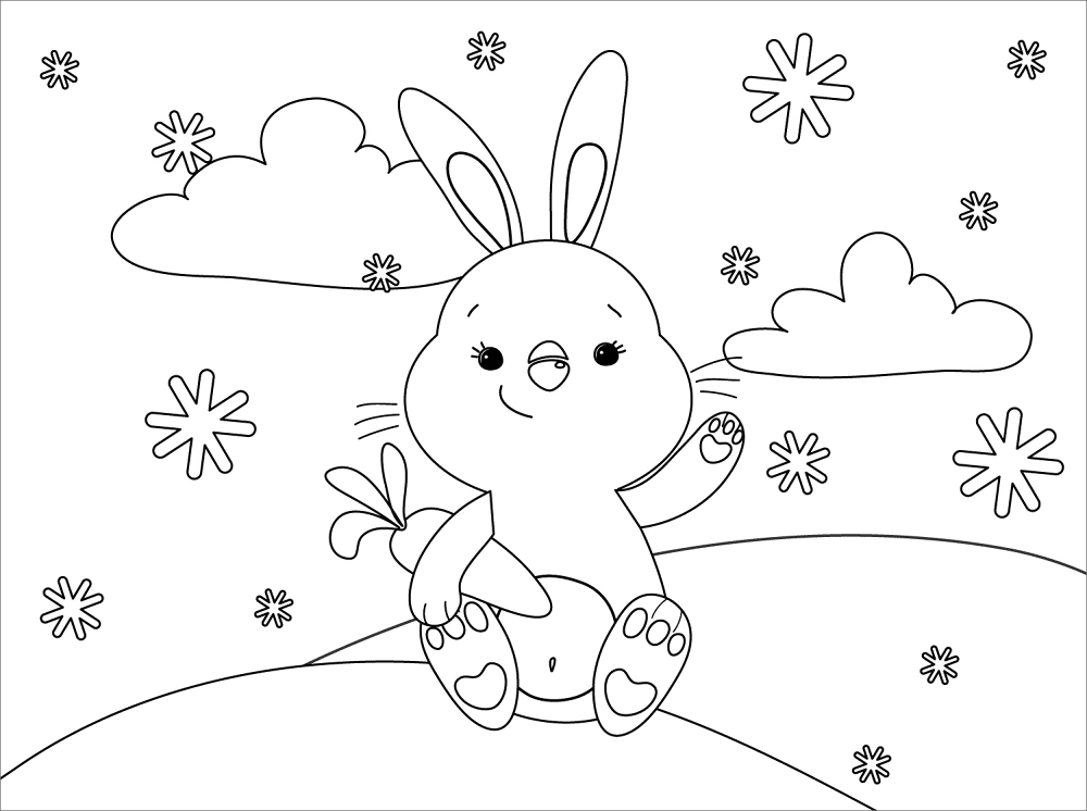 Cute Bunny Coloring Page Md Coloring Page — Free Printable — free printable coloring page