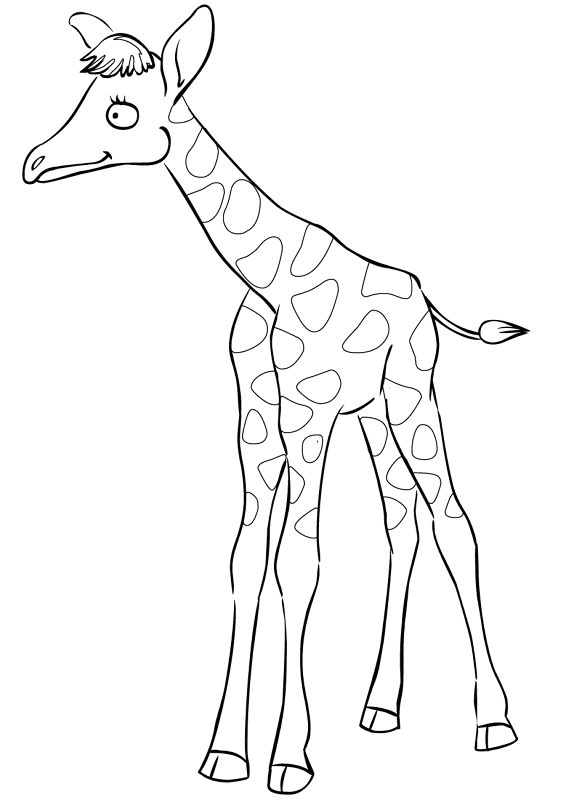 Cute Cartoon Baby Giraffe Coloring Page Md Coloring Page — Free Printable — free printable coloring page