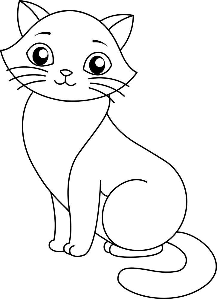 Cute Cat Coloring Page Md Coloring Page — Free Printable — free printable coloring page