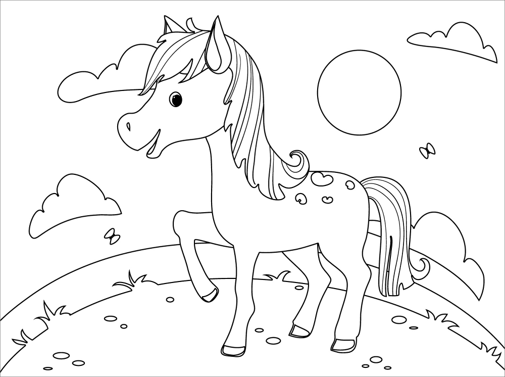 Cute Horse Coloring Page Md Coloring Page — Free Printable — free printable coloring page