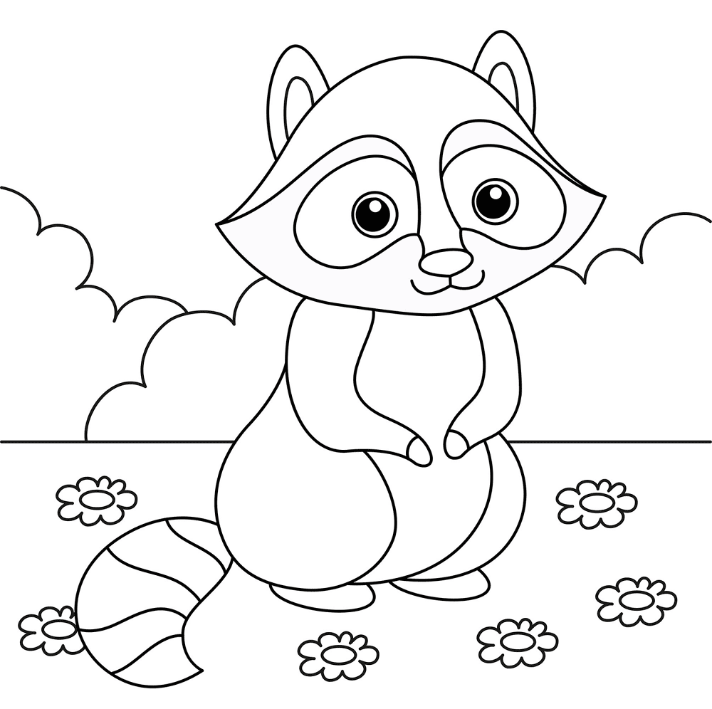 Cute Raccoon 2 Coloring Page Md Coloring Page — Free Printable — free printable coloring page