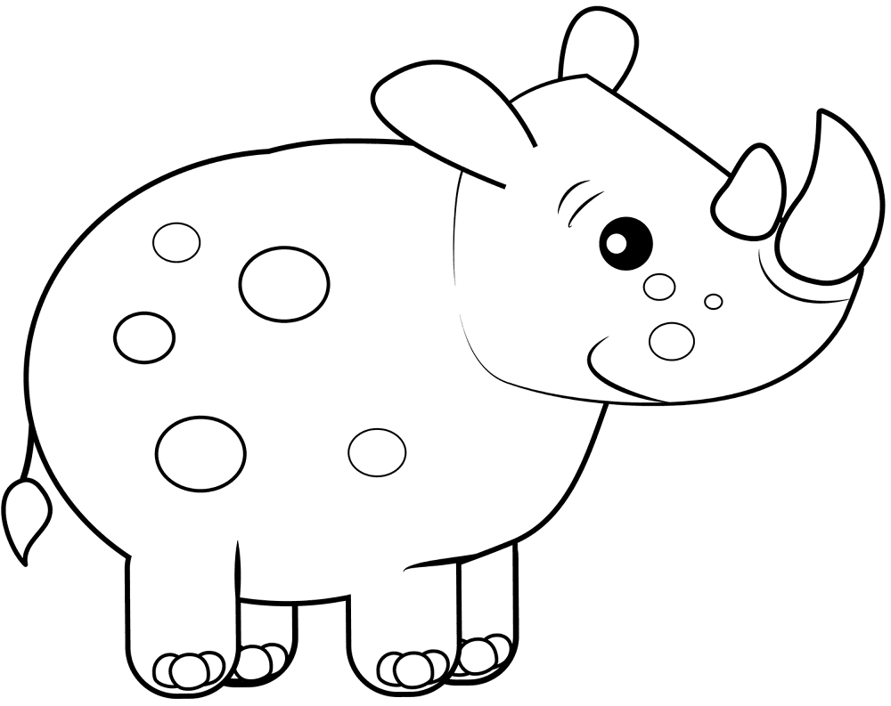 Cute Rihnoceros Coloring Page Md Coloring Page — Free Printable — free printable coloring page