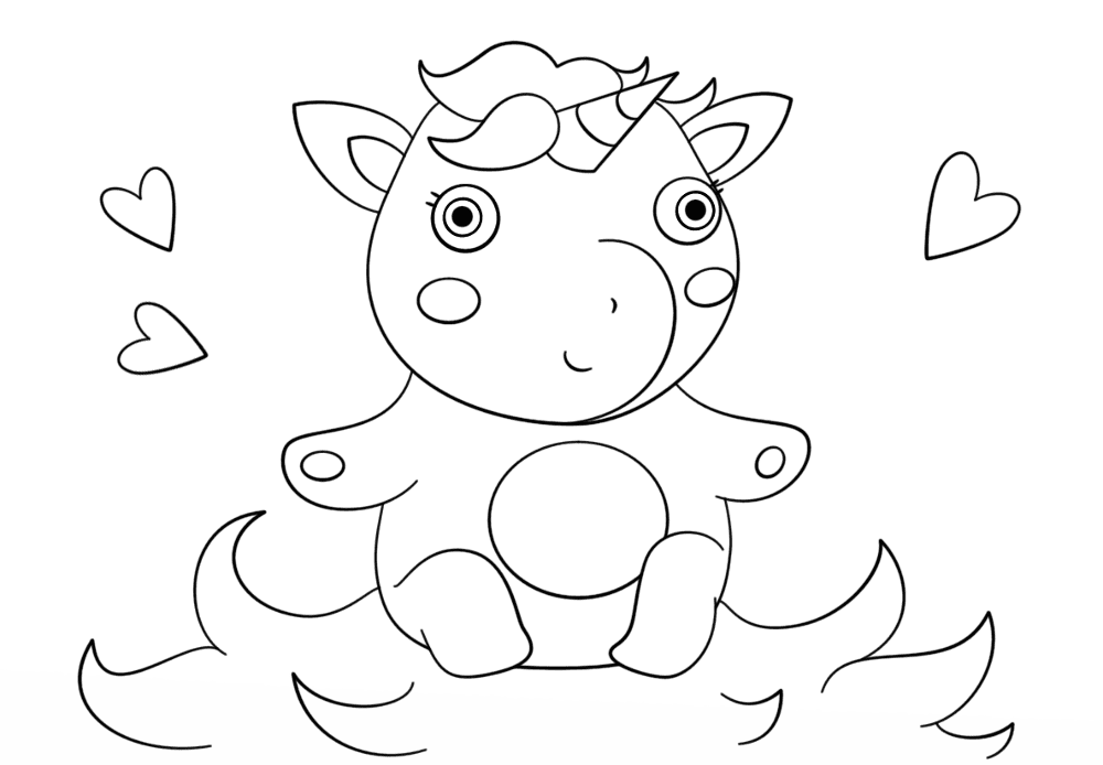 Cute Unicorn Coloring Page Md Coloring Page — Free Printable — free printable coloring page