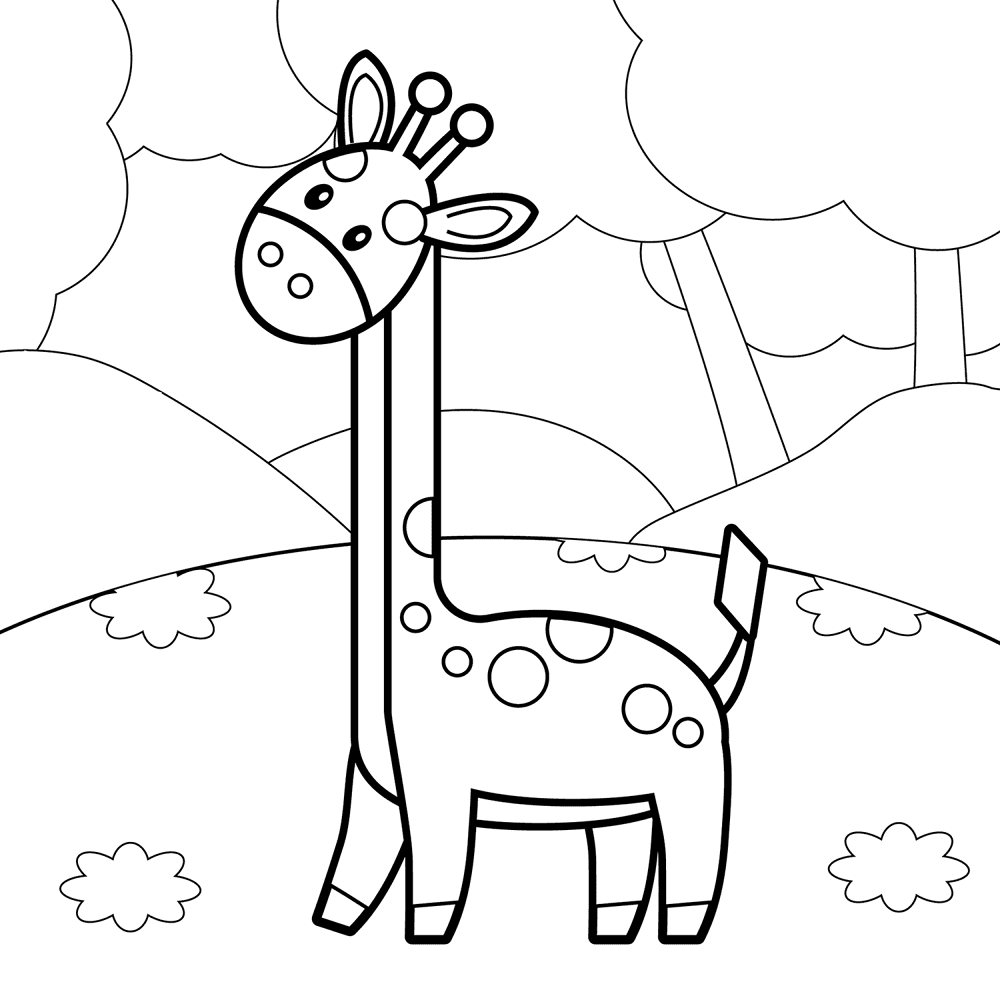Giraffe 2 Coloring Page Md Coloring Page — Free Printable — free printable coloring page