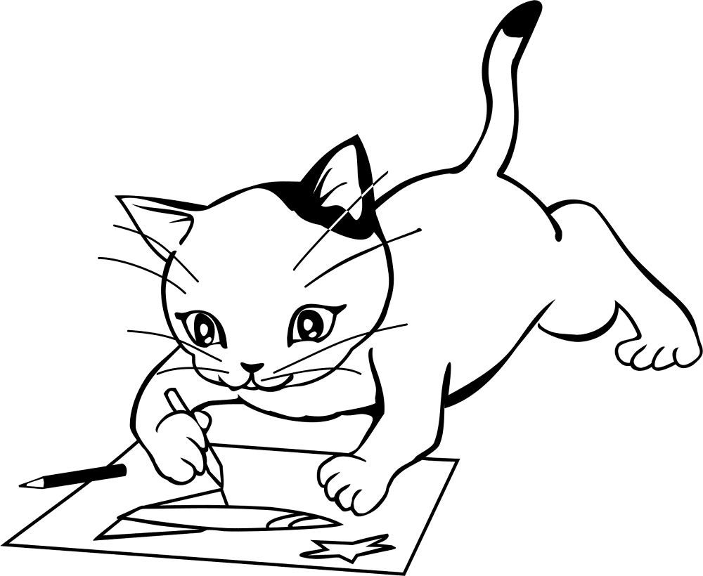 Kitten Draw Rocket Md Coloring Page — Free Printable — free printable coloring page