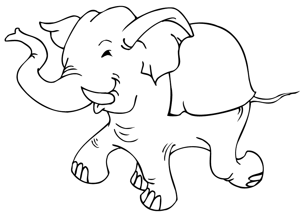 Running Elephant Coloring Page Md Coloring Page — Free Printable — free printable coloring page