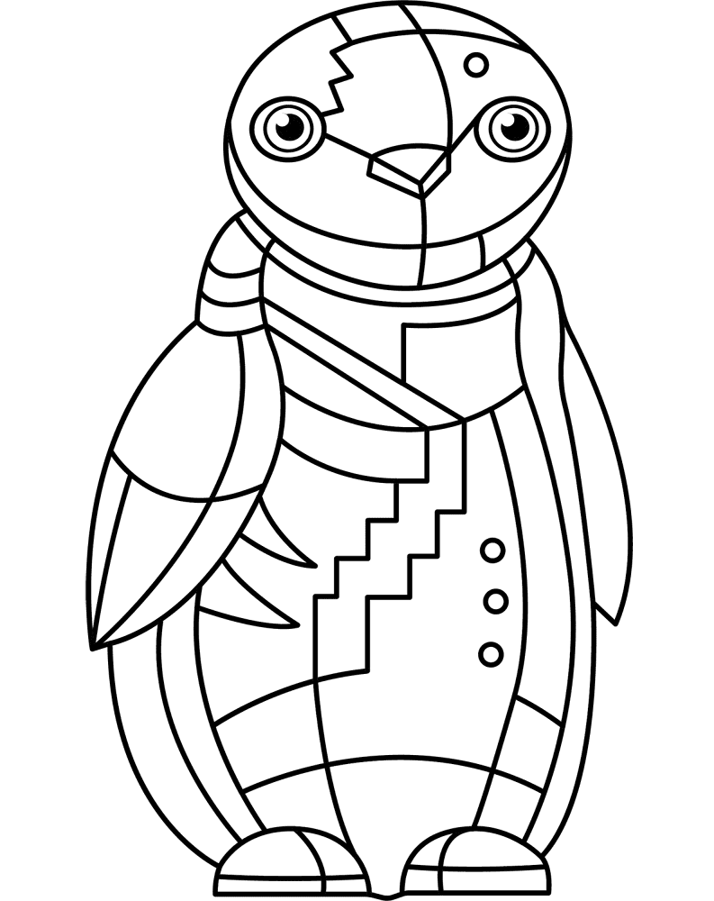 Abstract Penguin Coloring Page Md Coloring Page — Free Printable — free printable coloring page