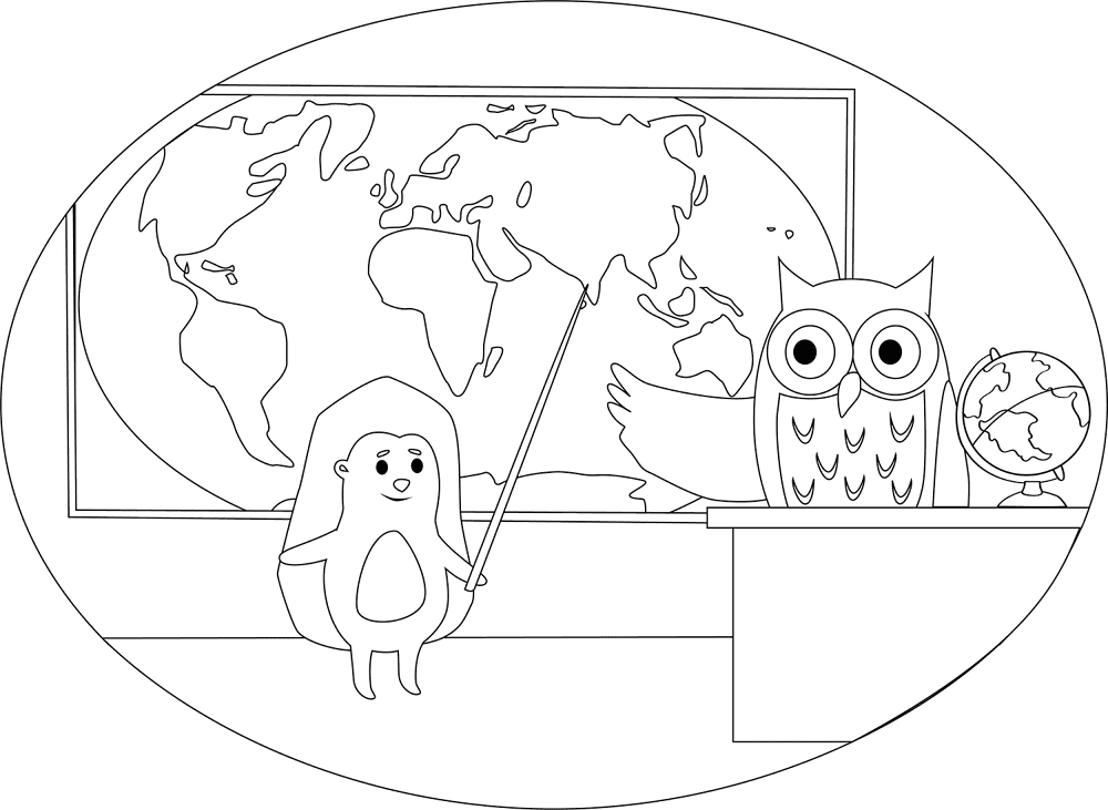 Animals In School Hedgehog Coloring Page Md Coloring Page — Free Printable — free printable coloring page