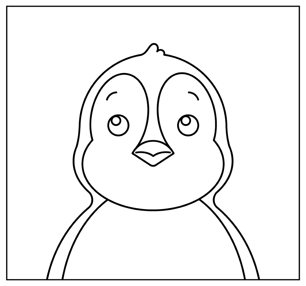 Cartoon Penguin Selfie Coloring Page Md Coloring Page — Free Printable — free printable coloring page