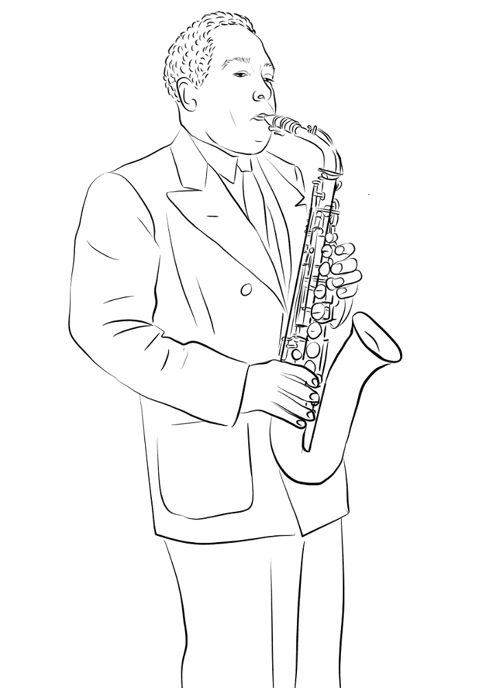 Charlie Parker Coloring Page Md Coloring Page — Free Printable — free printable coloring page