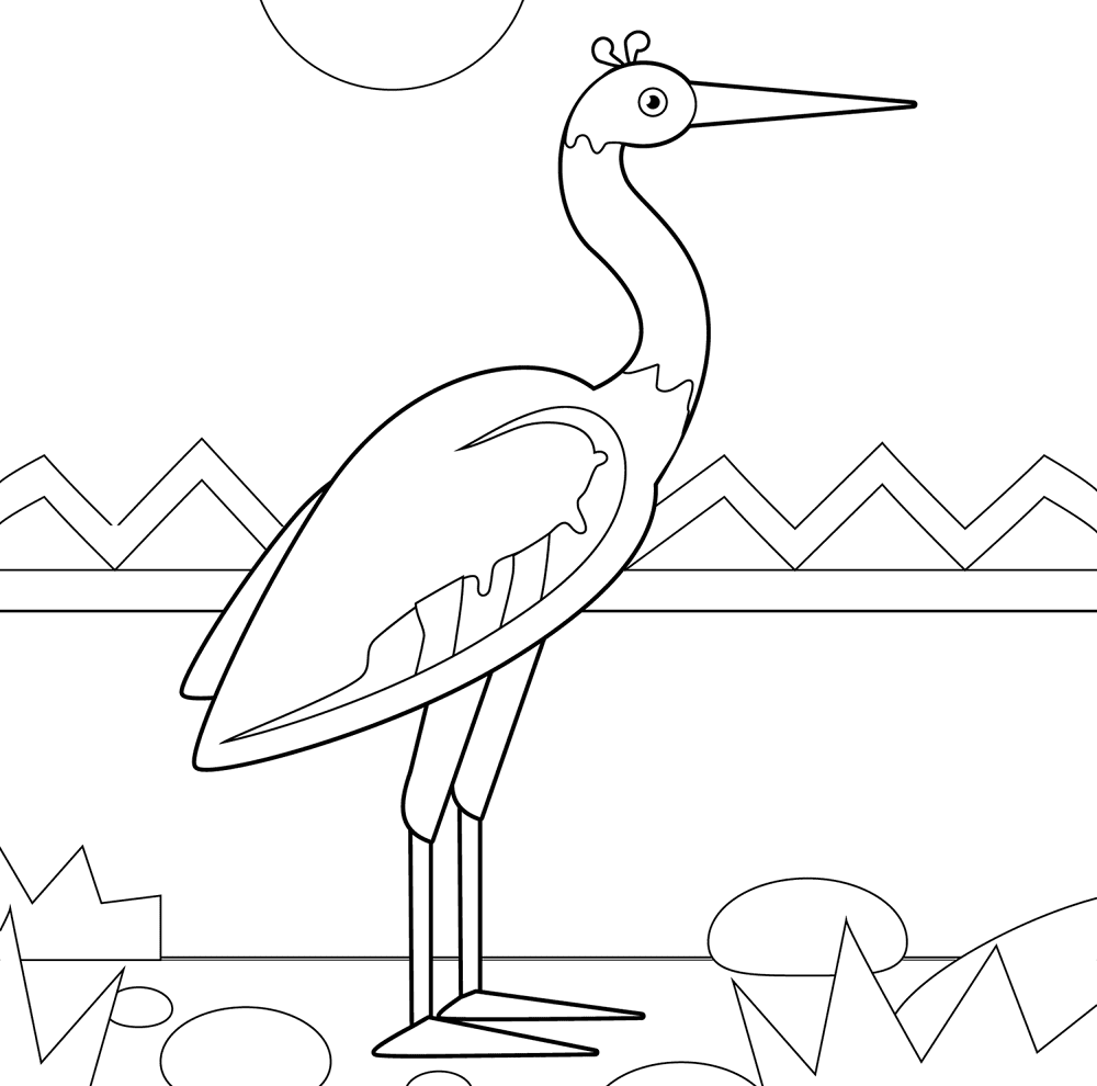 Crane 2 Coloring Page Md Coloring Page — Free Printable — free printable coloring page