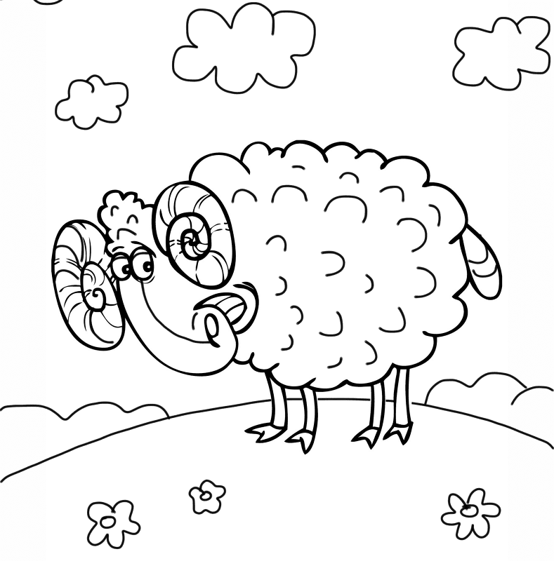 Cute Ram Coloring Page Md Coloring Page — Free Printable — free printable coloring page