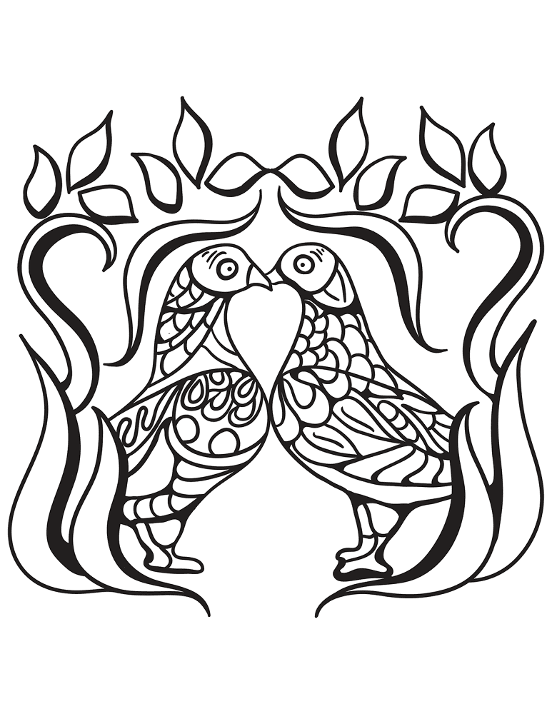 Dove Couple Coloring Page Md Coloring Page — Free Printable — free printable coloring page