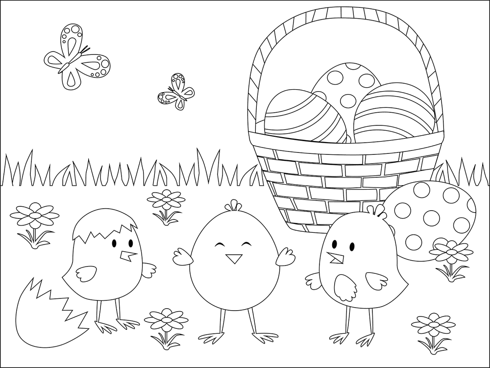 Easter Chickens Coloring Page Md Coloring Page — Free Printable — free printable coloring page