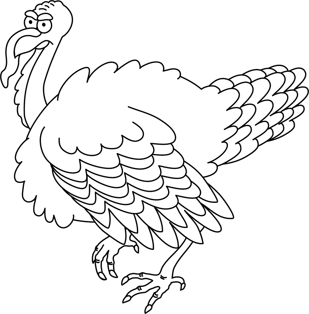 Funny Turkey Coloring Page Md Coloring Page — Free Printable — free printable coloring page
