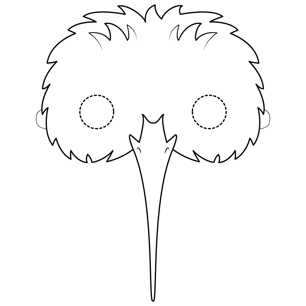 Kiwi Bird Mask Coloring Page Md Coloring Page — Free Printable — free printable coloring page