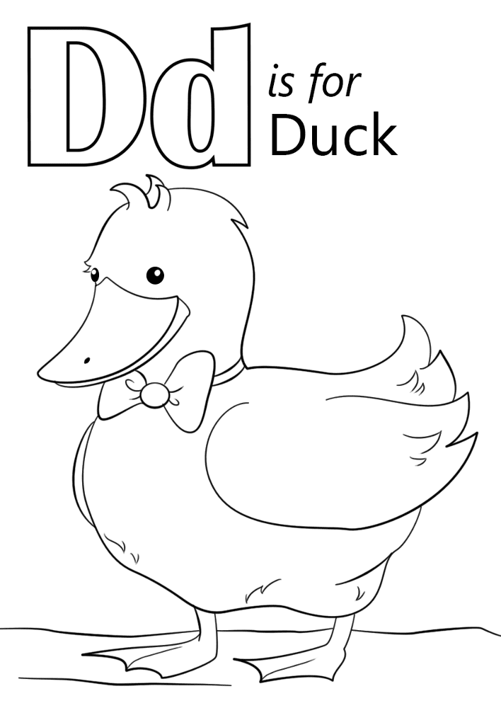 Letter D Is For Duck Coloring Page Md Coloring Page — Free Printable — free printable coloring page
