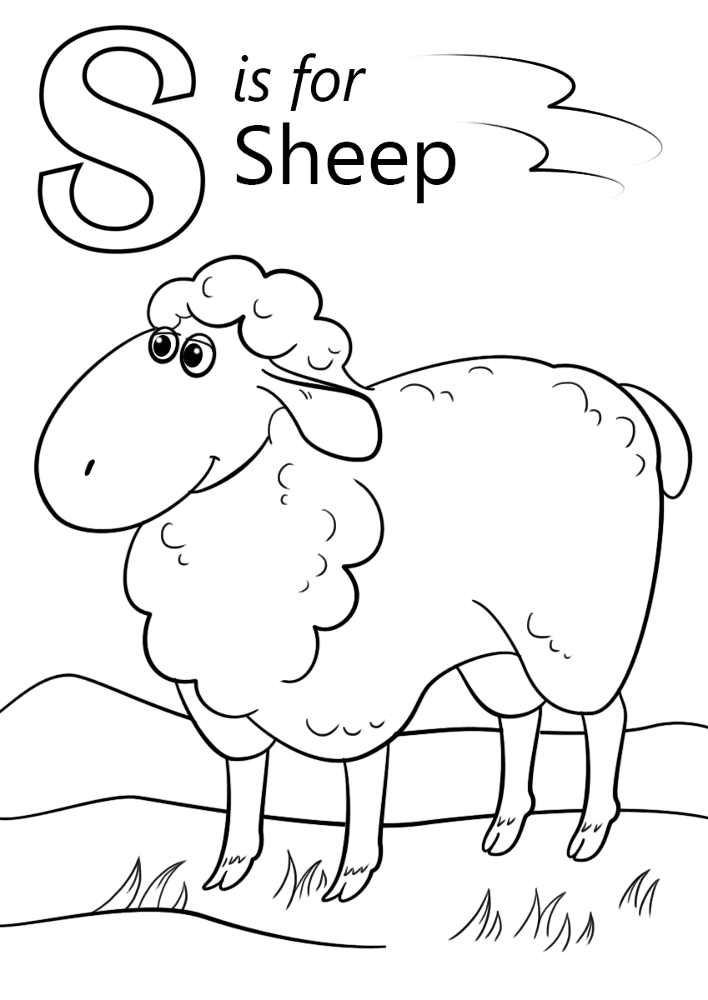 Letter S Is For Sheep Coloring Page Md Coloring Page — Free Printable — free printable coloring page