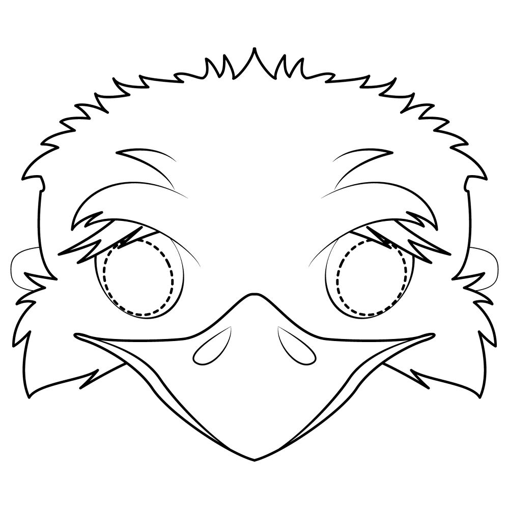 Ostrich Mask Coloring Page Md Coloring Page — Free Printable — free printable coloring page