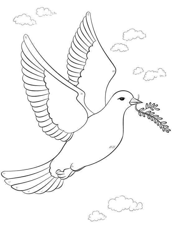 Peace Dove With Olive Branch Coloring Page Md Coloring Page — Free Printable — free printable coloring page