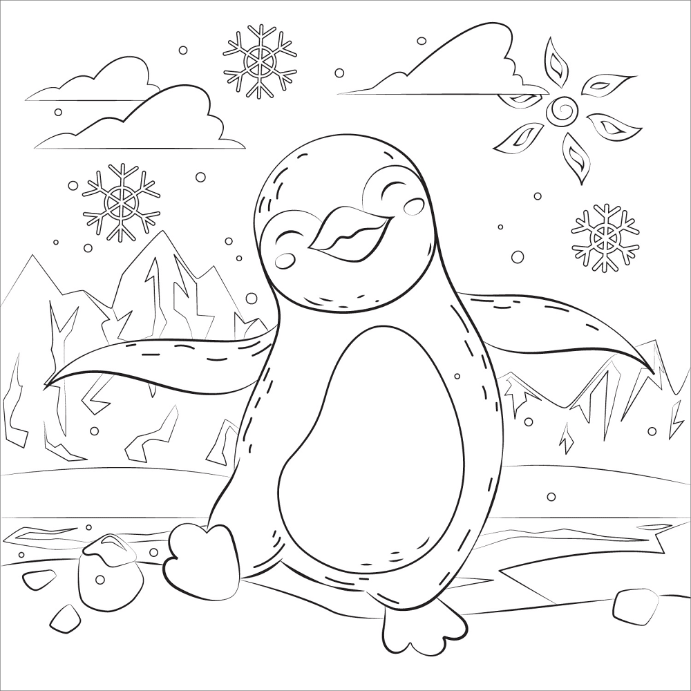Penguin Coloring Page Md Coloring Page — Free Printable — free printable coloring page