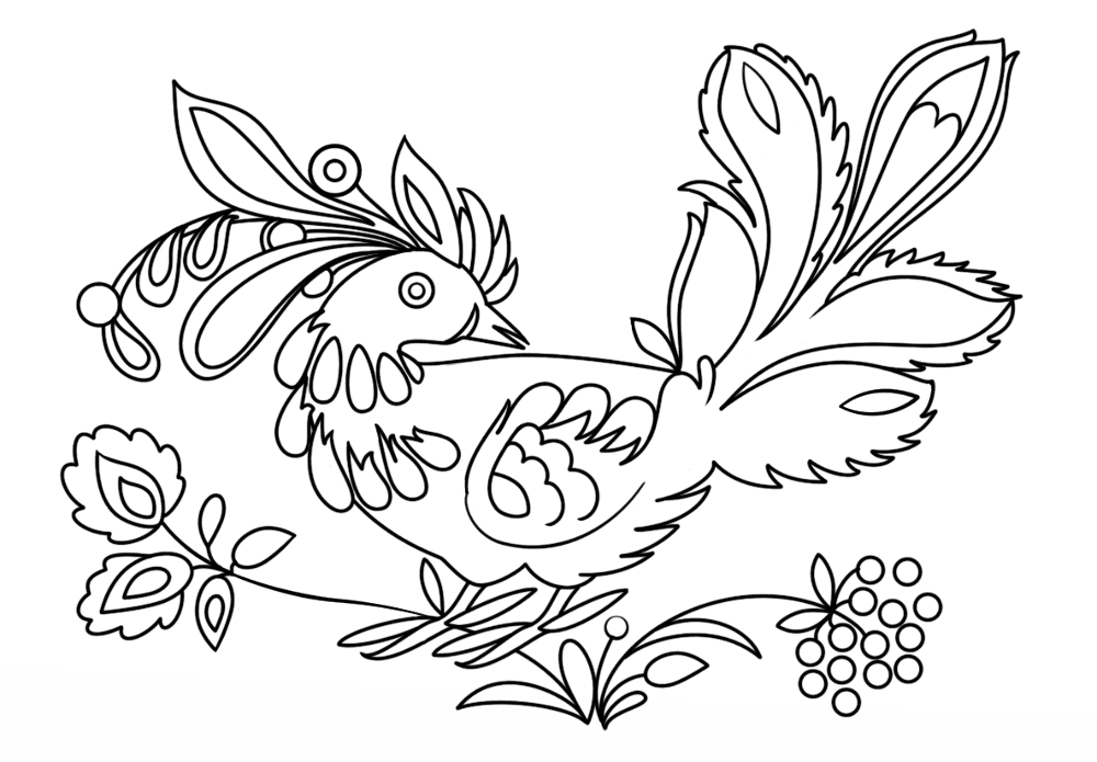 Petrykivka Bird Coloring Page Md Coloring Page — Free Printable — free printable coloring page