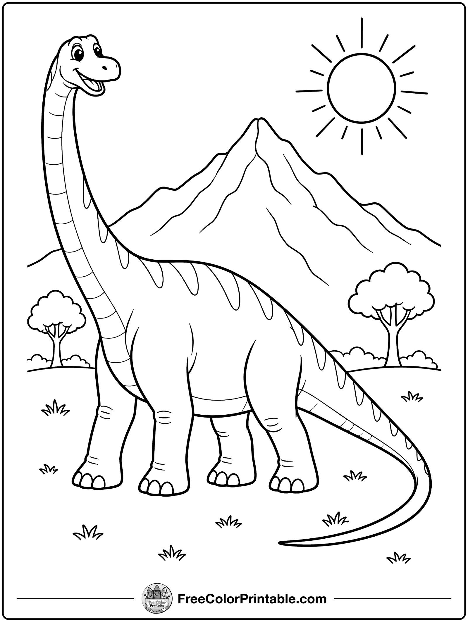 Giant Argentinosaurus Coloring Page — free color printable