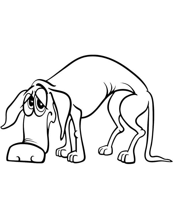Cartoon Dog Coloring Page Sad Coloring Page — Free Printable — free printable coloring page