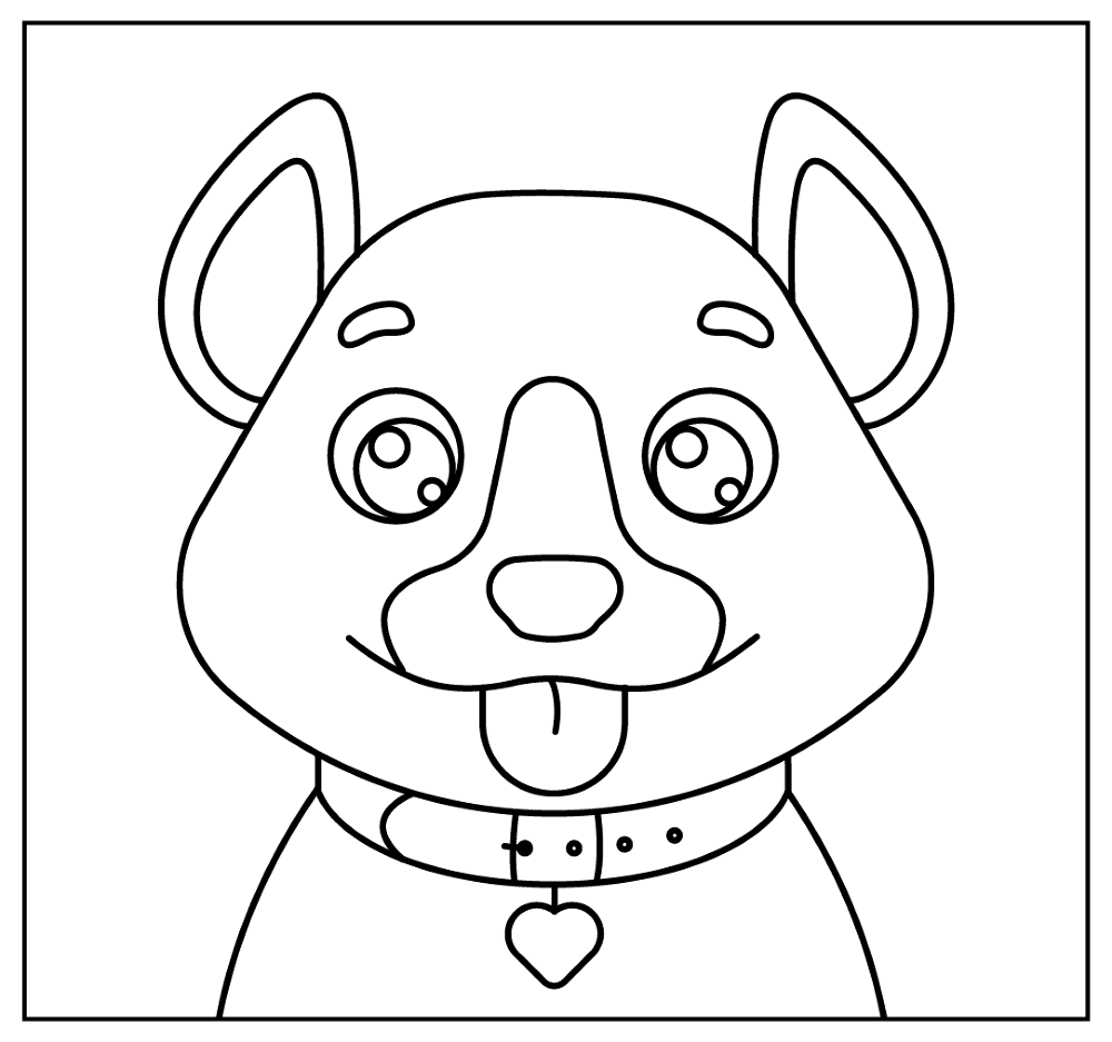 Cartoon Dog Selfie Coloring Page Md Coloring Page — Free Printable — free printable coloring page