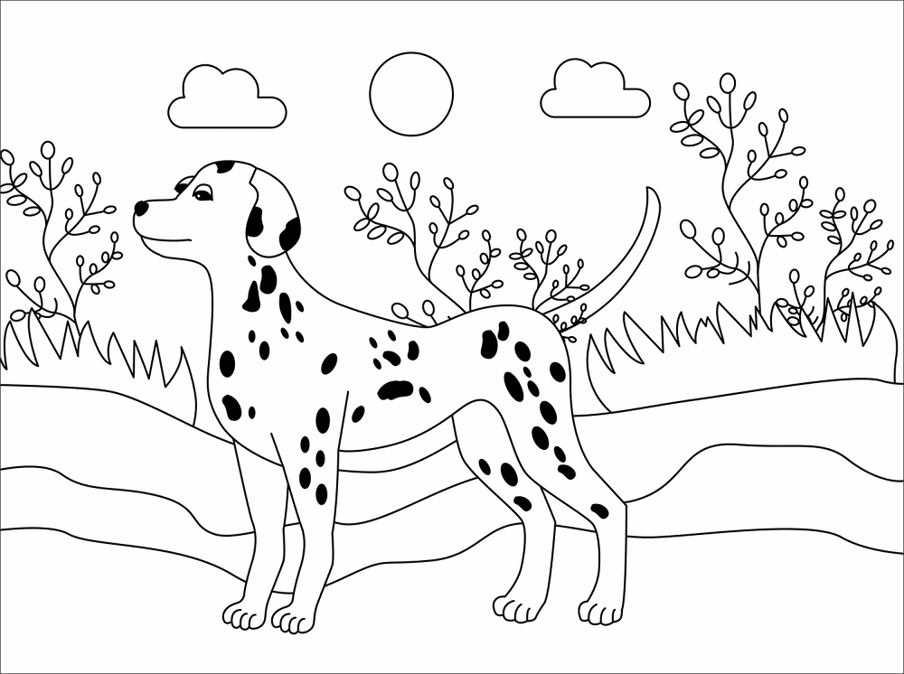 Dalmatian Dog Coloring Page Md Coloring Page — Free Printable — free printable coloring page