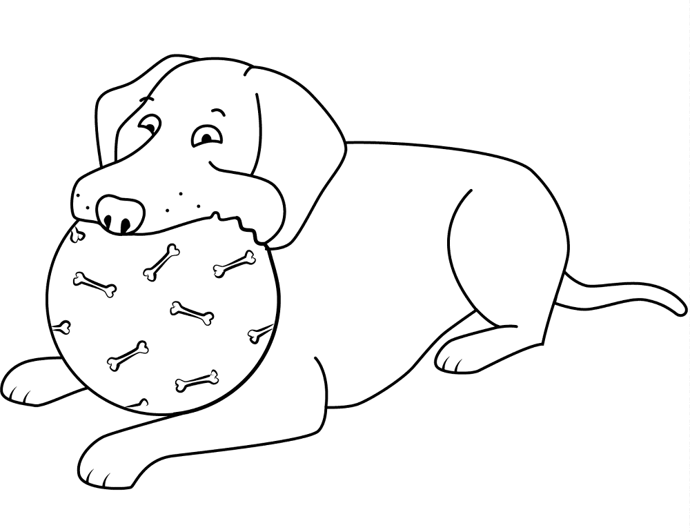 Funny Labrador Retriever Playing Ball Coloring Page Md Coloring Page — Free Printable — free printable coloring page