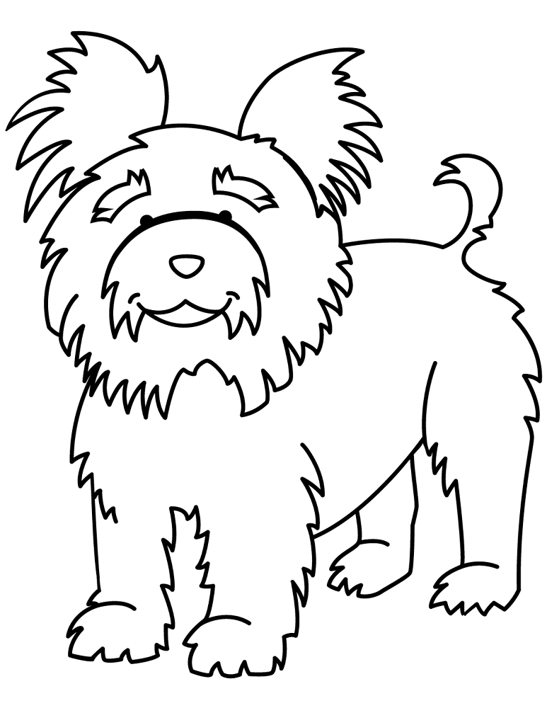 Funny Yorkshire Terrier Standing Coloring Page Md Coloring Page — Free Printable — free printable coloring page