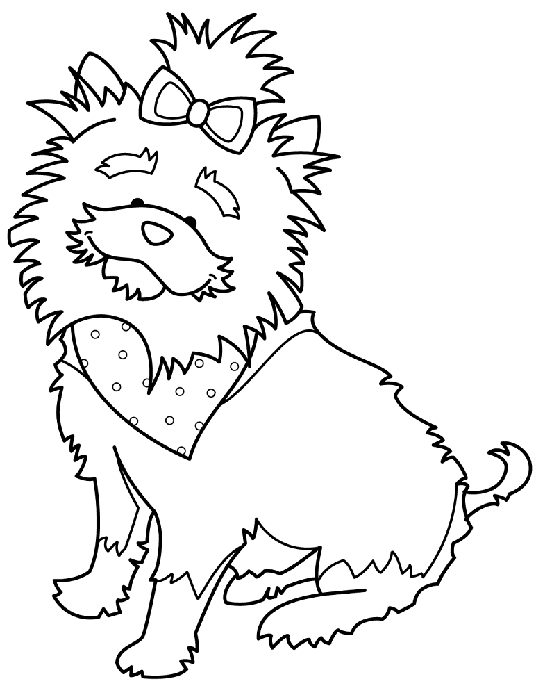 Funny Yorkshire Terrier With Bandana Coloring Page Md Coloring Page — Free Printable — free printable coloring page
