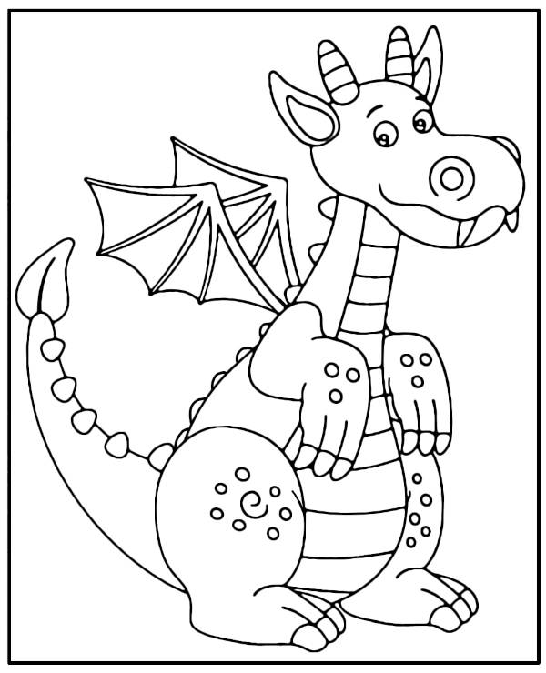 Dragon Gentle Coloring Page Coloring Page — Free Printable — free printable coloring page