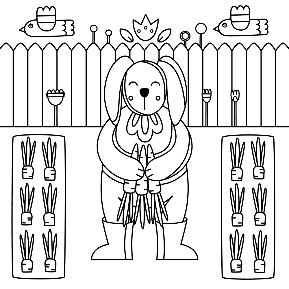 Bunny Coloring Page Md Coloring Page — Free Printable — free printable coloring page
