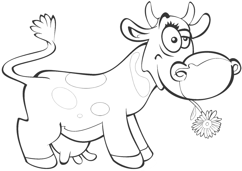Cartoon Cow Coloring Page Md Coloring Page — Free Printable — free printable coloring page