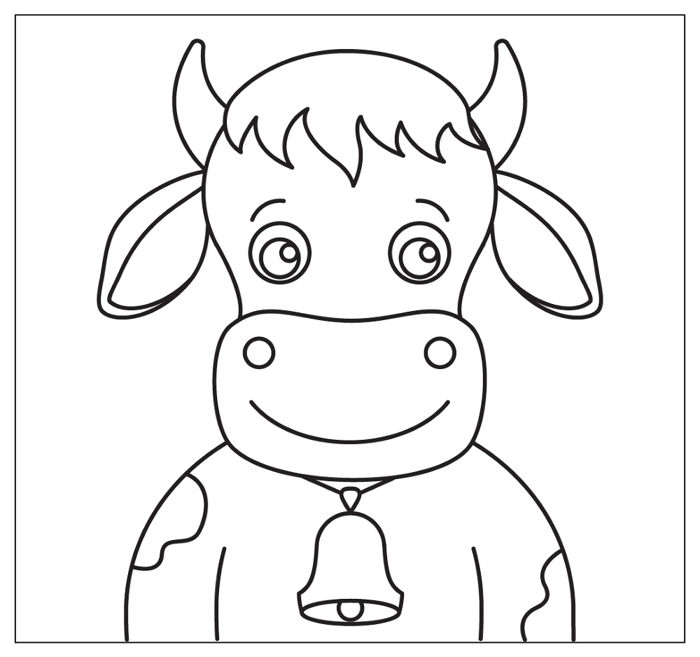 Cartoon Cow Selfie Coloring Page Md Coloring Page — Free Printable — free printable coloring page