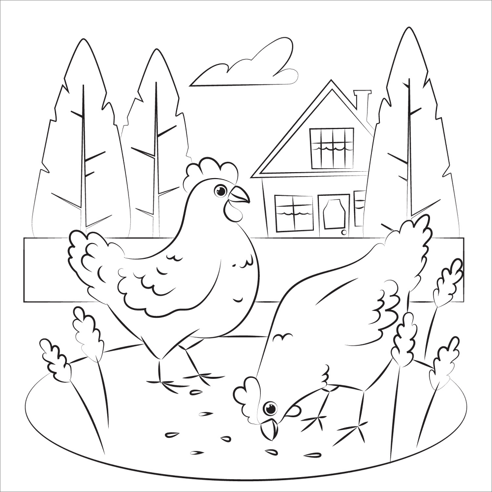 Chicken Coloring Page Md Coloring Page — Free Printable — free printable coloring page