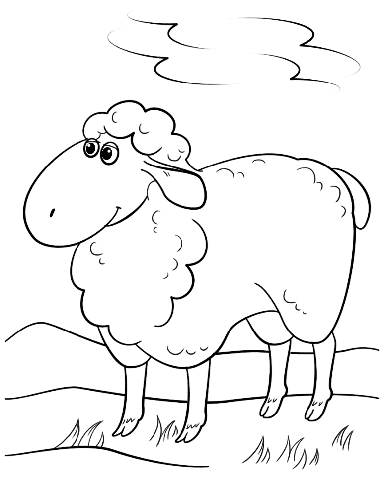 Cute Cartoon Sheep Coloring Page Md Coloring Page — Free Printable — free printable coloring page