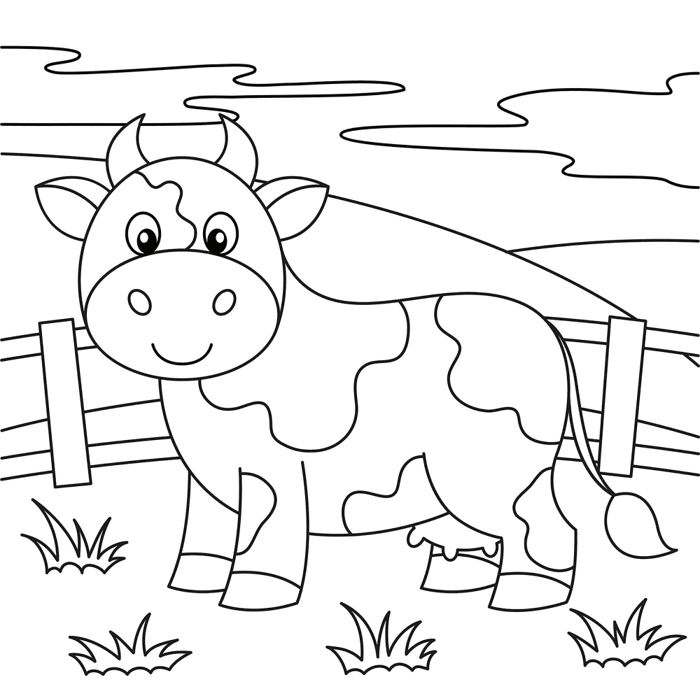 Cute Cow 2 Coloring Page Md Coloring Page — Free Printable — free printable coloring page