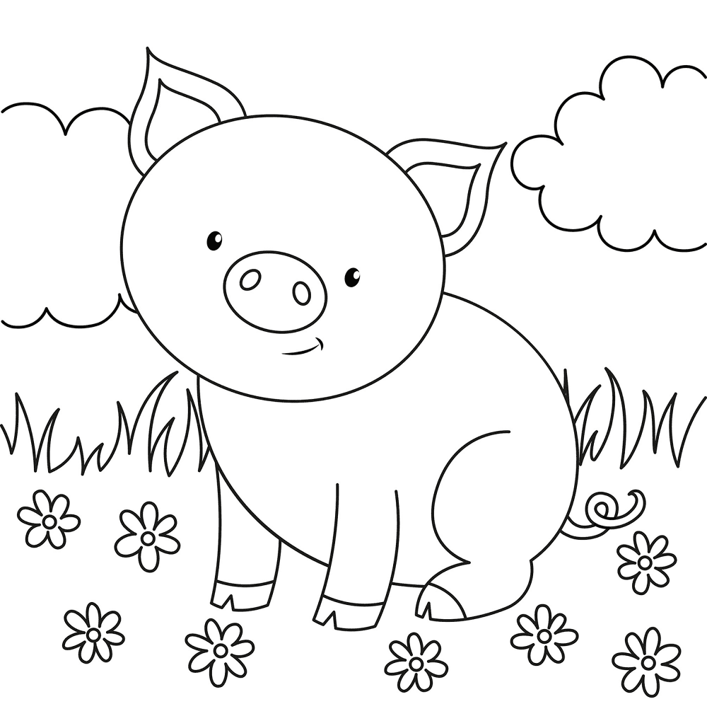 Cute Pig 2 Coloring Page Md Coloring Page — Free Printable — free printable coloring page