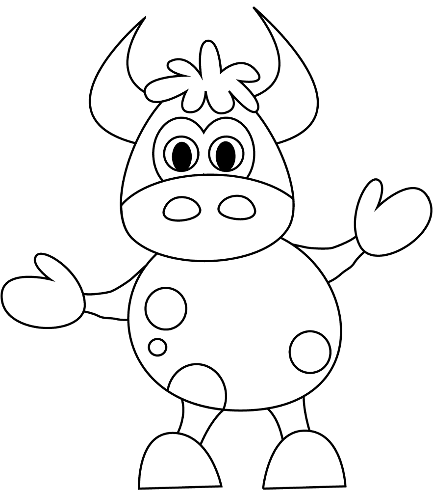 Funny Cartoon Cow Coloring Page Md Coloring Page — Free Printable — free printable coloring page