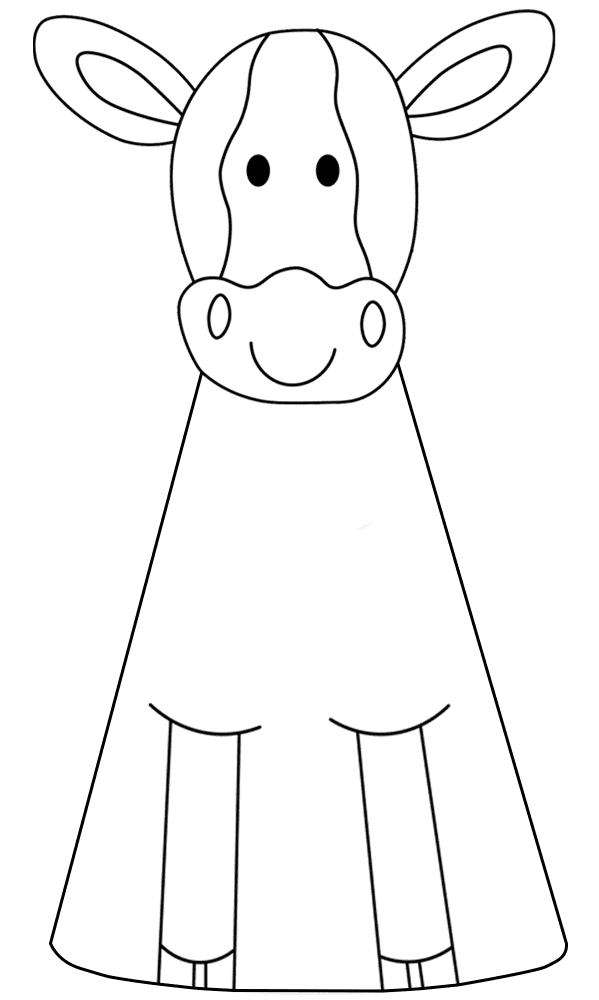 Nativity Cow Cone Craft Md Coloring Page — Free Printable — free printable coloring page