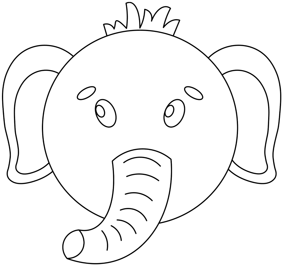 Cartoon Elephant Paper Plate Craft Md Coloring Page — Free Printable — free printable coloring page