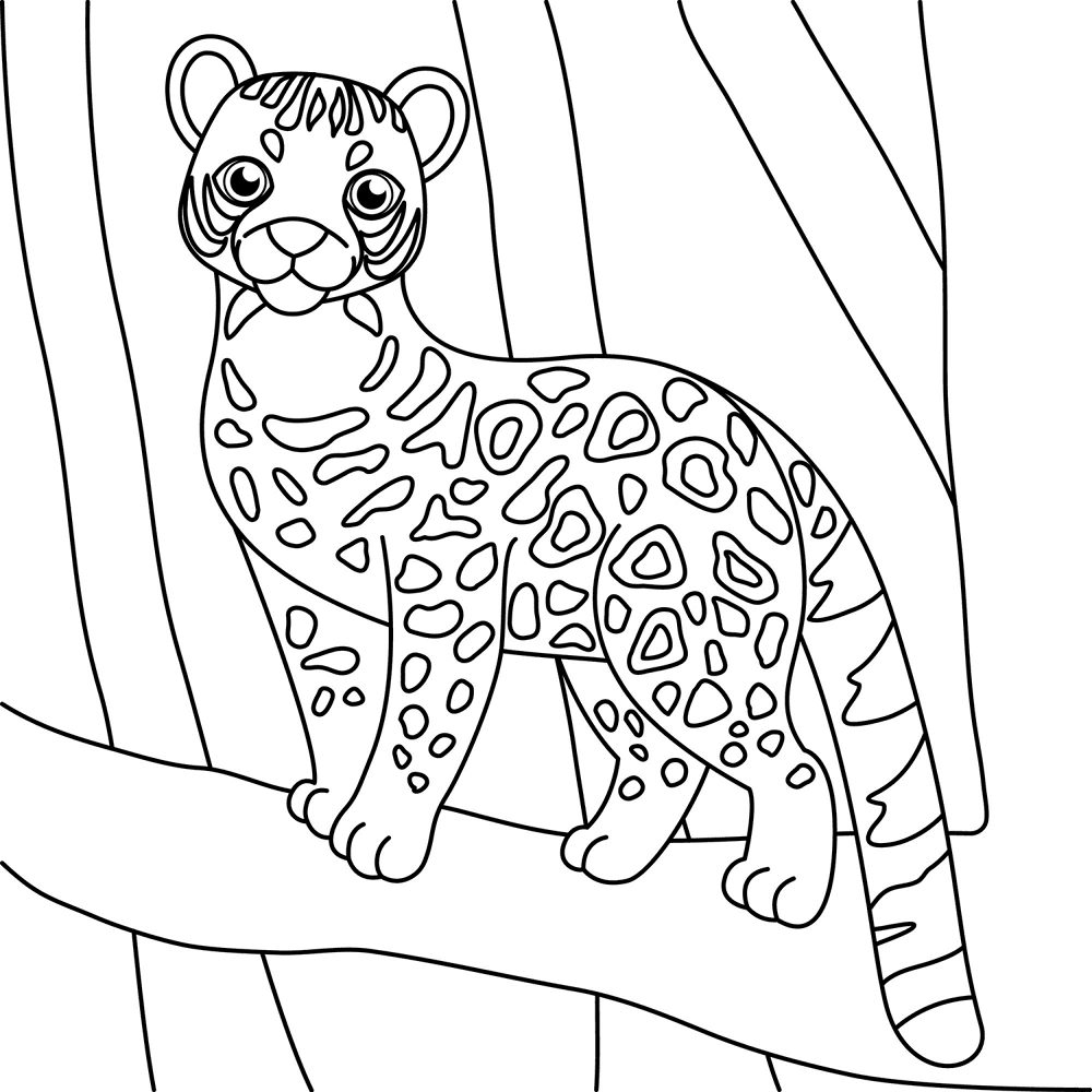 Cute Ocelot 2 Coloring Page Md Coloring Page — Free Printable — free printable coloring page