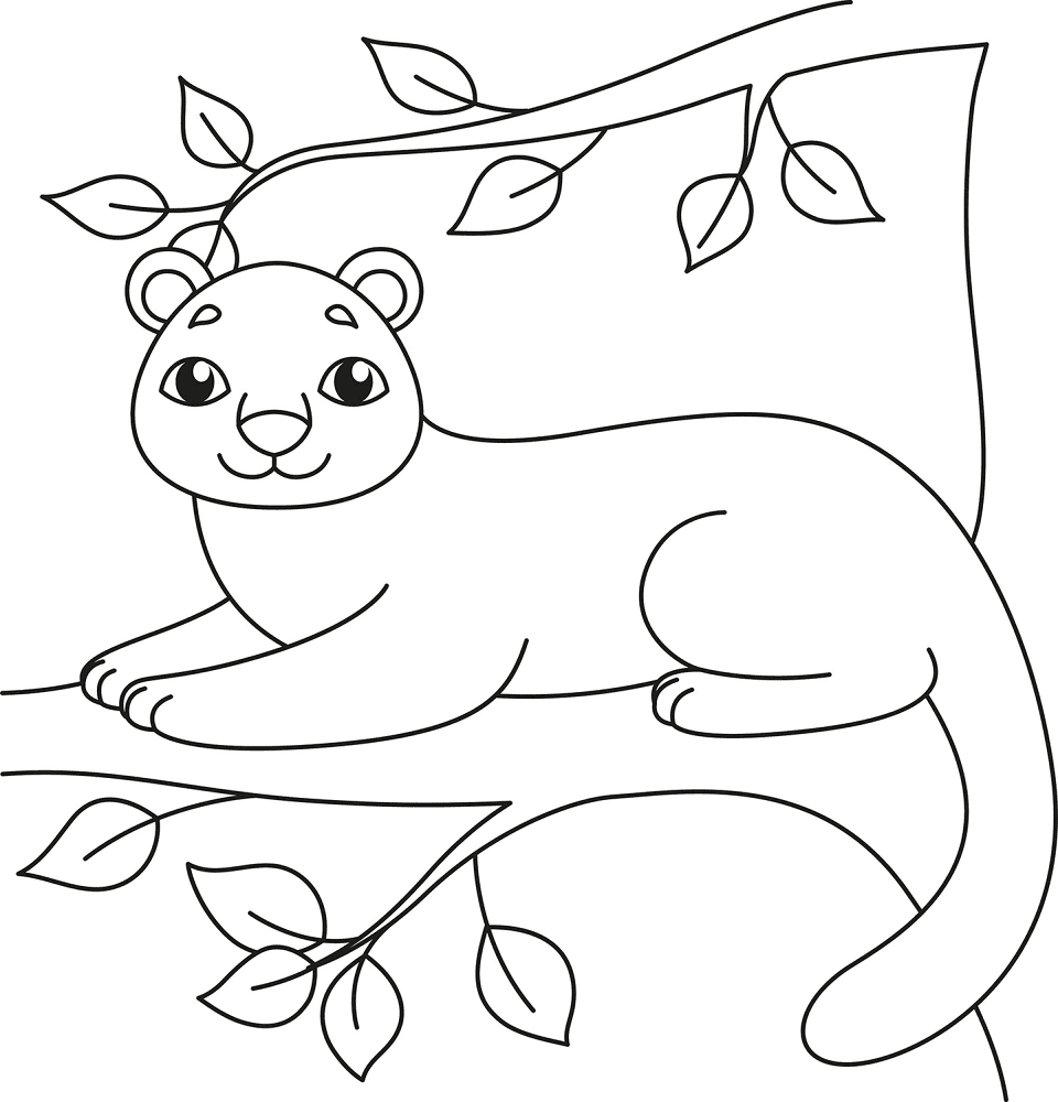 Cute Panther 2 Coloring Page Md Coloring Page — Free Printable — free printable coloring page